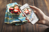 Taking a food photo.