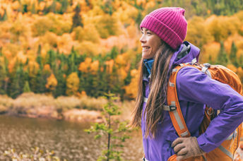 girl on laybag
