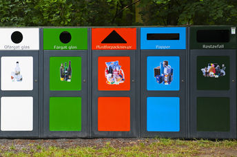 Recycling bins in Sweden