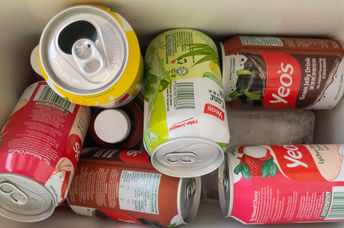 Cans to recycle.