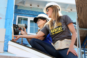 Working on a Habitat for Humanity house.
