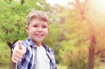 Boy giving compliments.