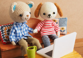 Cute amigurumi crocheted animals.