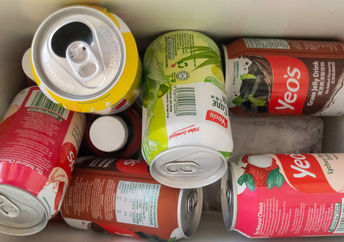 Cans to recycle.