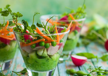 raw veggies.