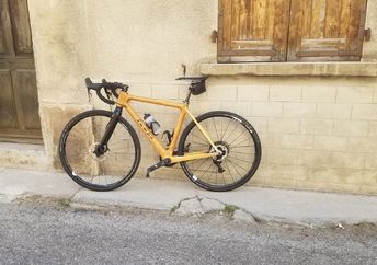 This bicycle is made of wood.