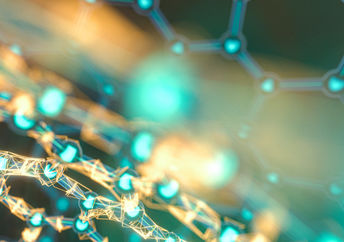 Digital rendering of molecules.