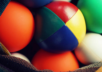 Juggling balls.