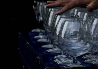 Wine glasses.