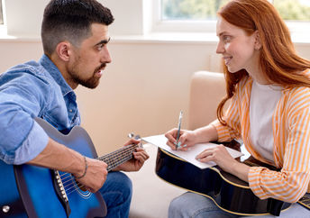 Writing a new song.