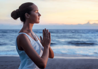Woman meditating.