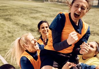 Women athletes competeing.