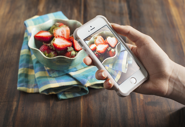 Taking a food photo. Taking a food photo.