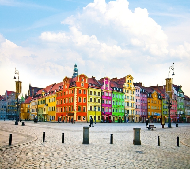 The colorful city center of Wroclaw, Poland. The colorful city center of Wroclaw, Poland.