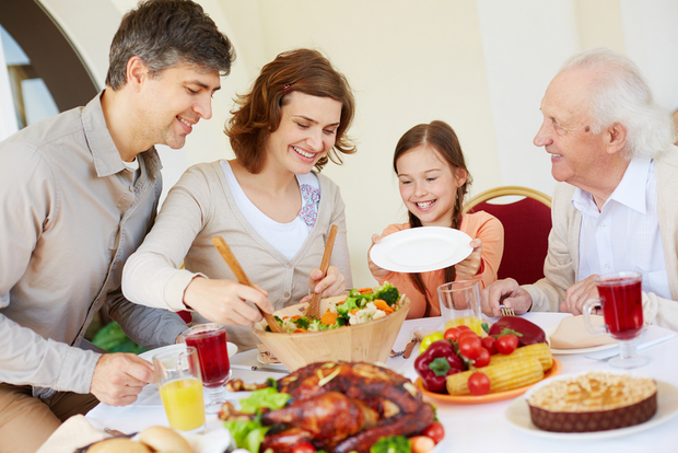 A family meal with grandparents A family meal with grandparents