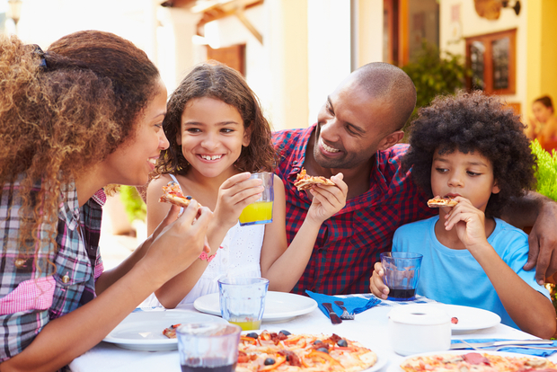Family eating pizza Family eating pizza
