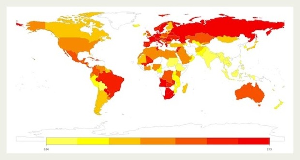 A map of love finches on Facebook A map of love finches on Facebook