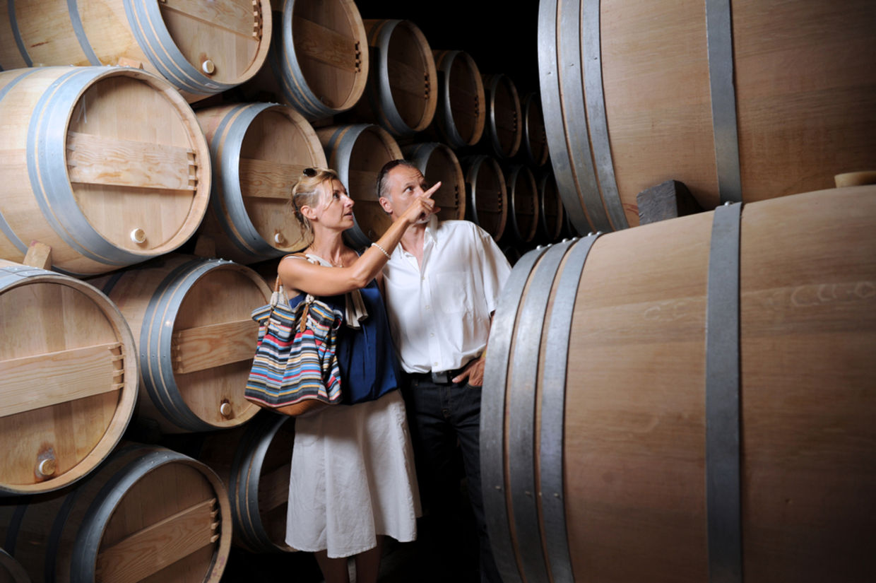 Couple in winery Couple in winery