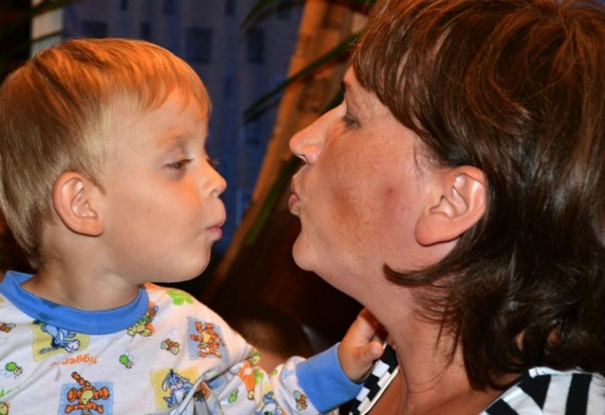 SOS mother and son