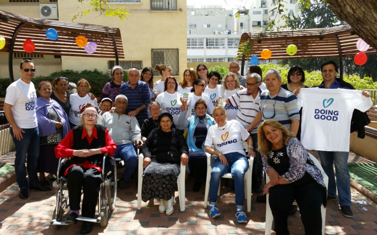 Volunteers spend time with residents at an elderly home in Tel Aviv, Israel (Good Deeds Day) Volunteers spend time with residents at an elderly home in Tel Aviv, Israel (Good Deeds Day)