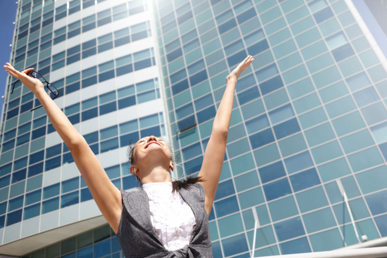 A happy businesswoman A happy businesswoman