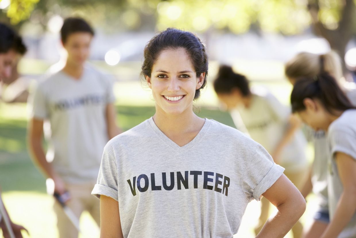 volunteer smiling volunteer smiling
