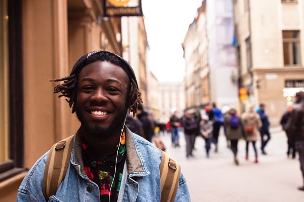 Stockholm man with headphones Stockholm man with headphones
