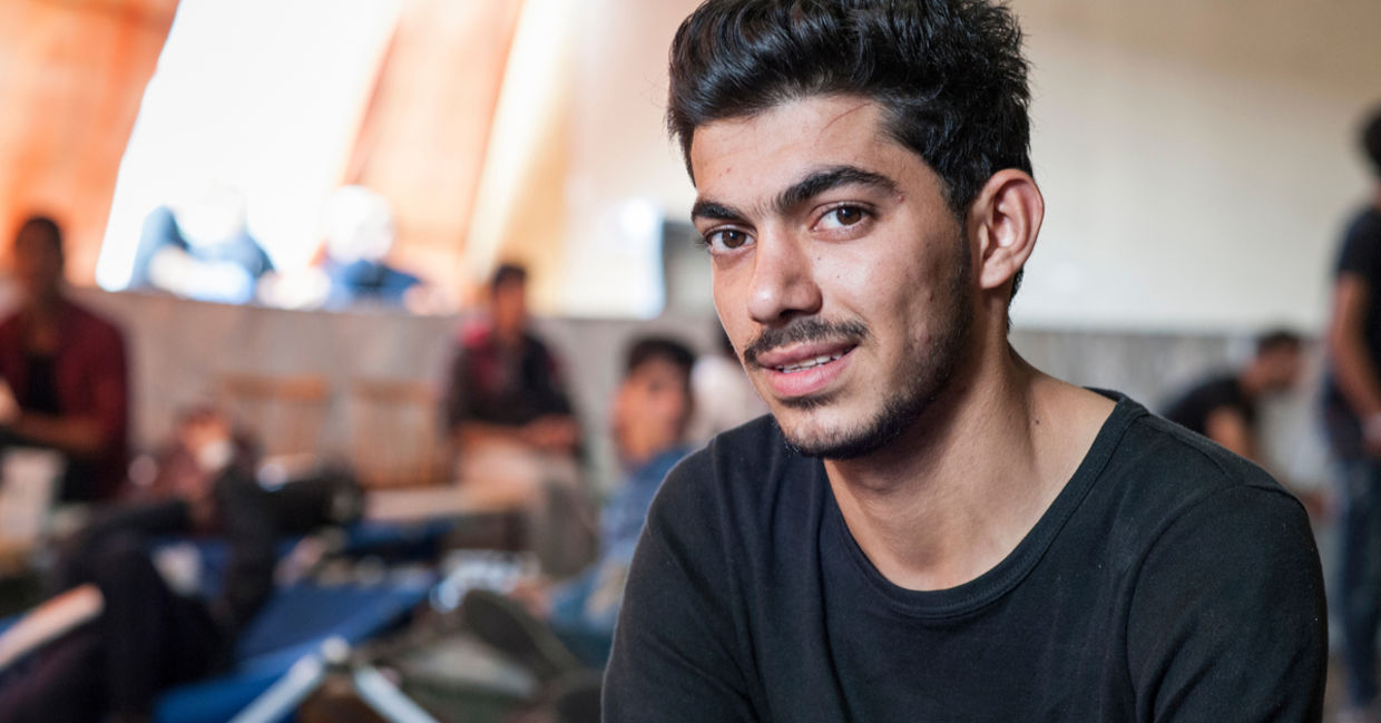 Young Syrian refugee at a camp in Passau, Germany Young Syrian refugee at a camp in Passau, Germany