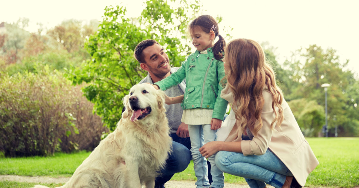 Man and woman with dog Man and woman with dog