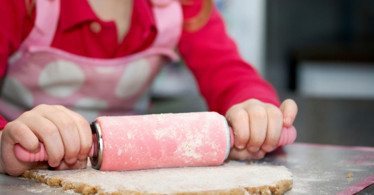 A child learning to bake A child learning to bake