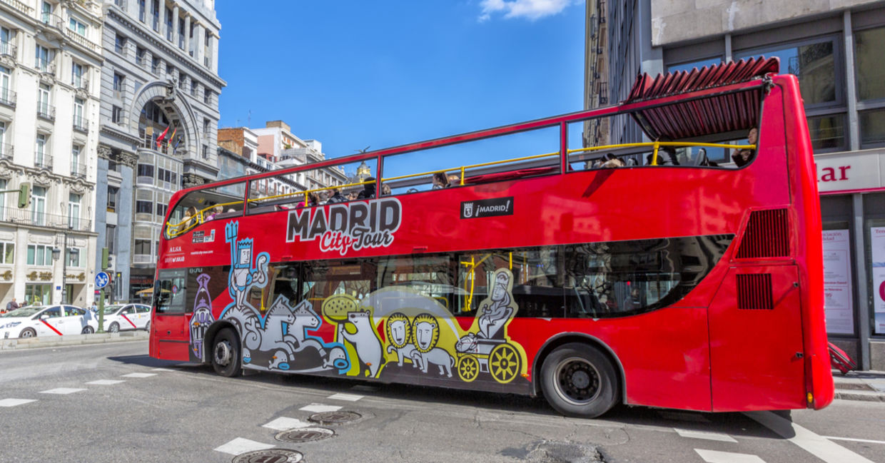 A city tour bus in Madrid. A city tour bus in Madrid.