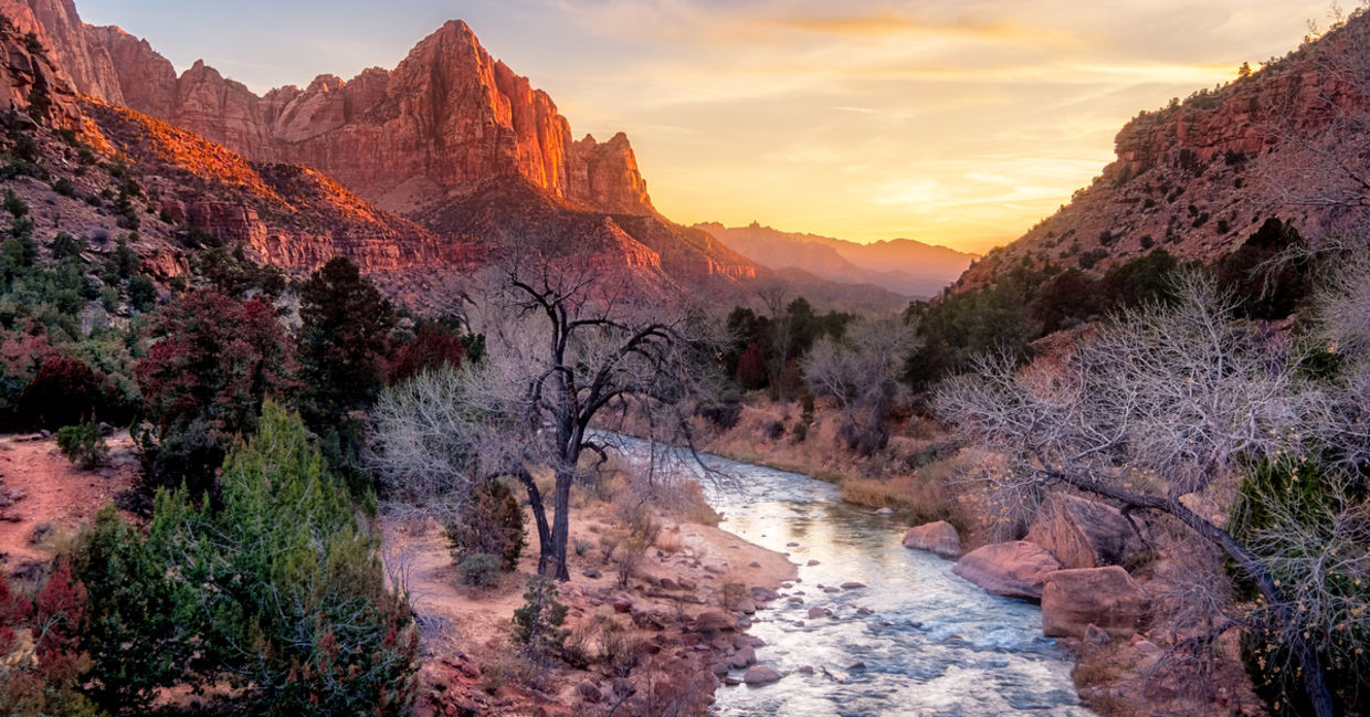Hiking in the Zion National Park Hiking in the Zion National Park