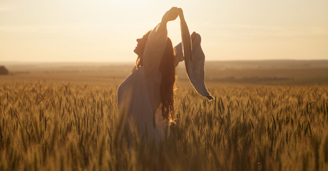 Happy woman in a field Happy woman in a field