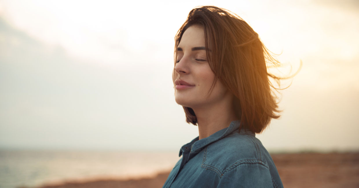 Grateful woman Grateful woman