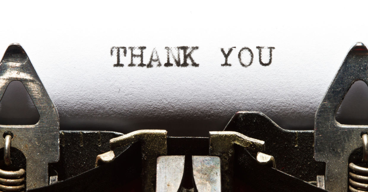 Typed thank you note Typed thank you note