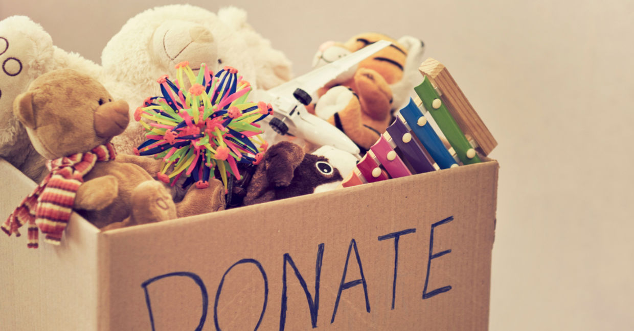 Toy donation box. Toy donation box.