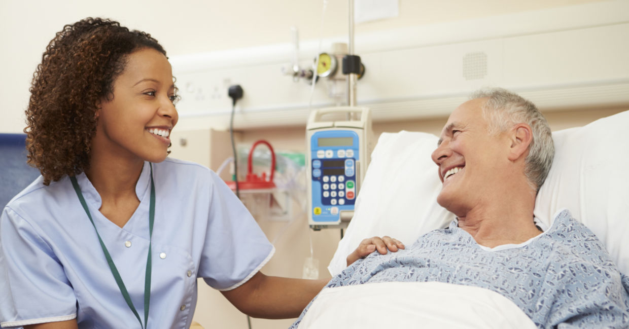 Nurse at a hospital taking care of a patient. Nurse at a hospital taking care of a patient.