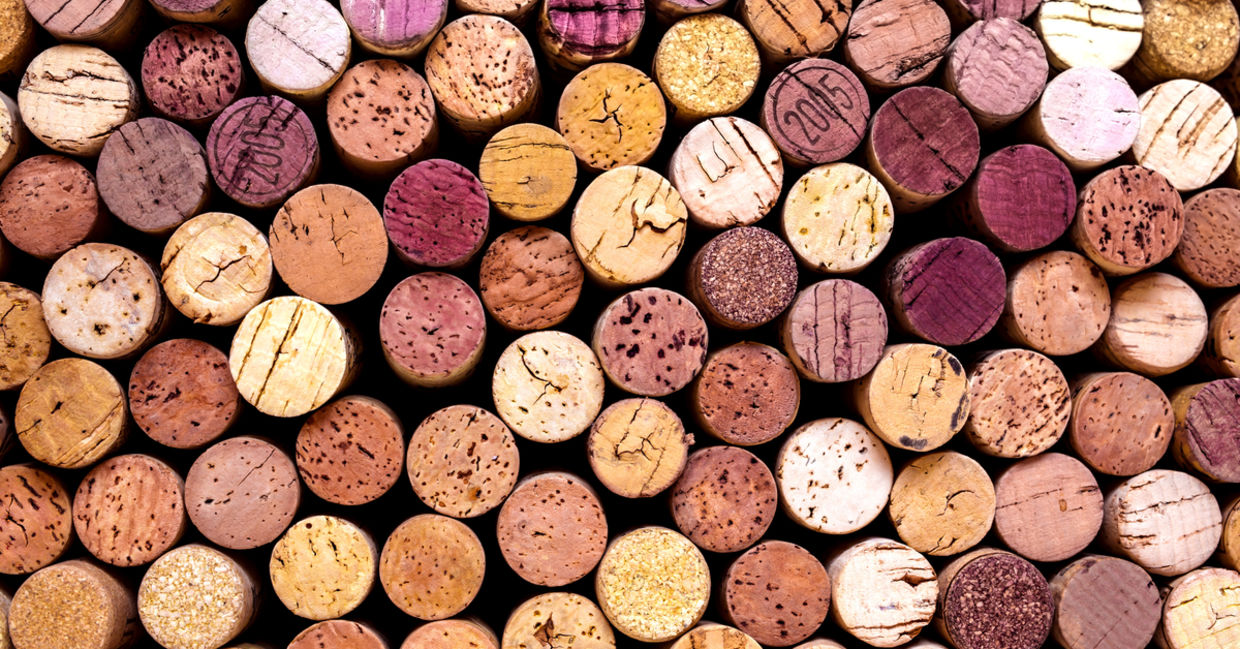 Wine corks ready to be recycled. Wine corks ready to be recycled.