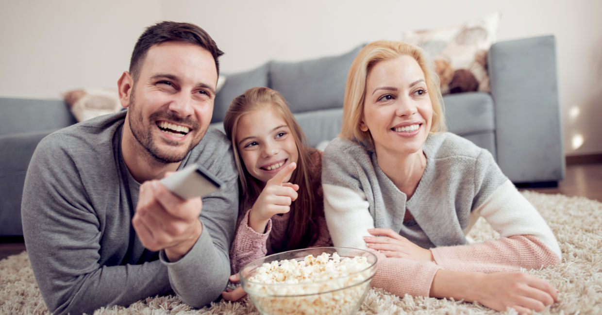 Family watching Netflix Family watching Netflix