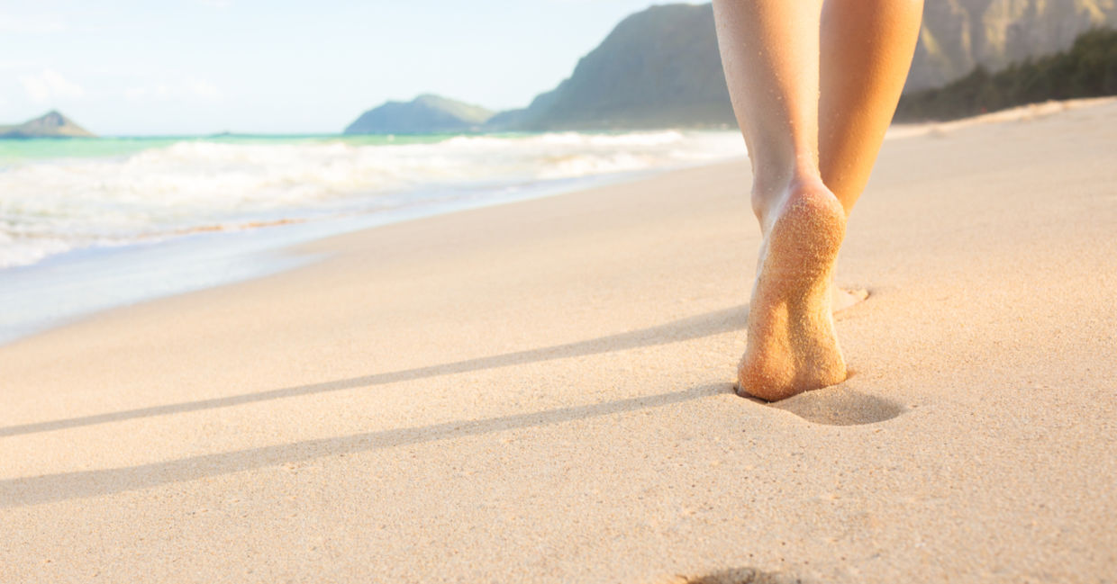 Walking on the beach Walking on the beach