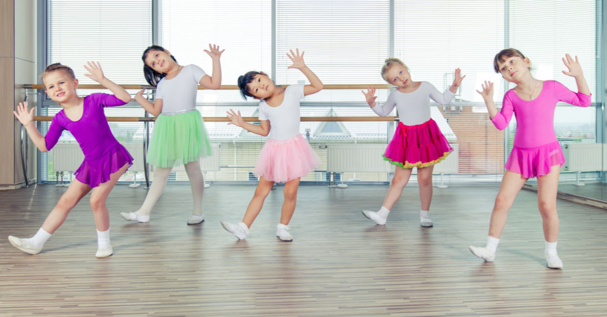 A children's dance class A children's dance class
