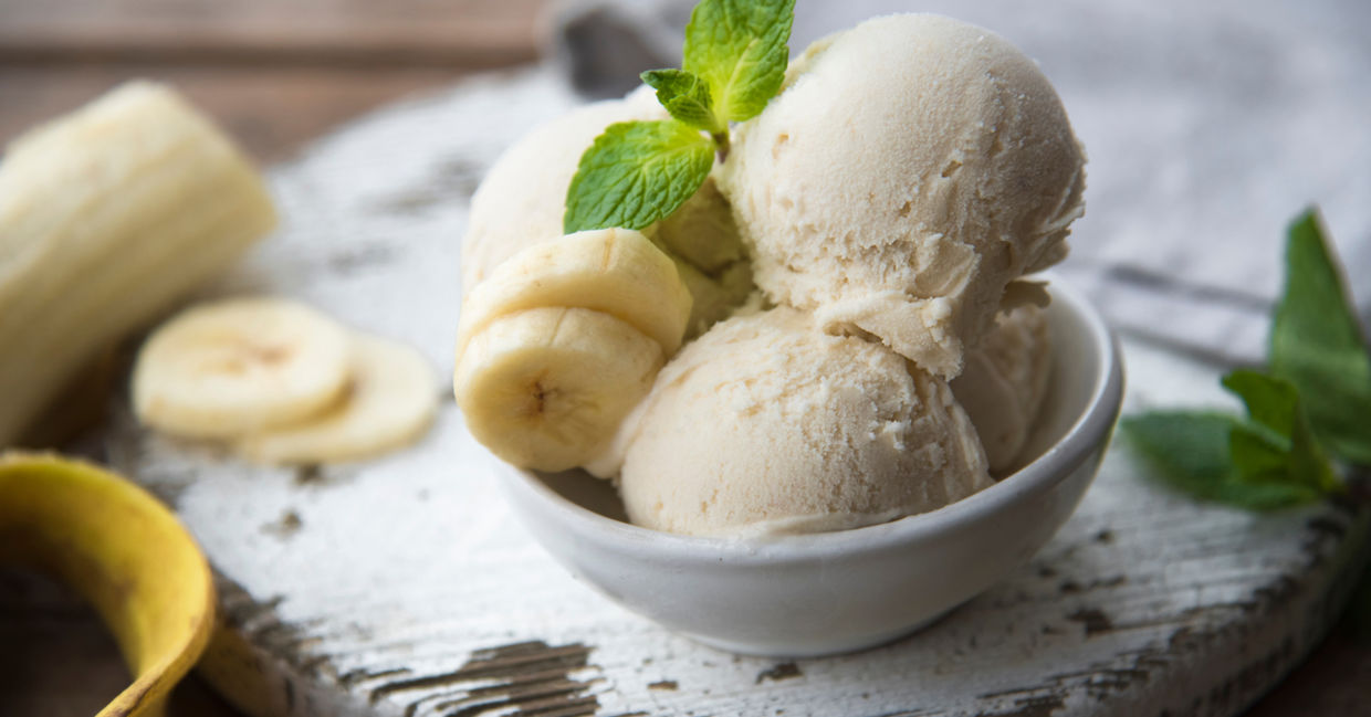 Banana ice cream is a healthy desert for kids. Banana ice cream is a healthy desert for kids.