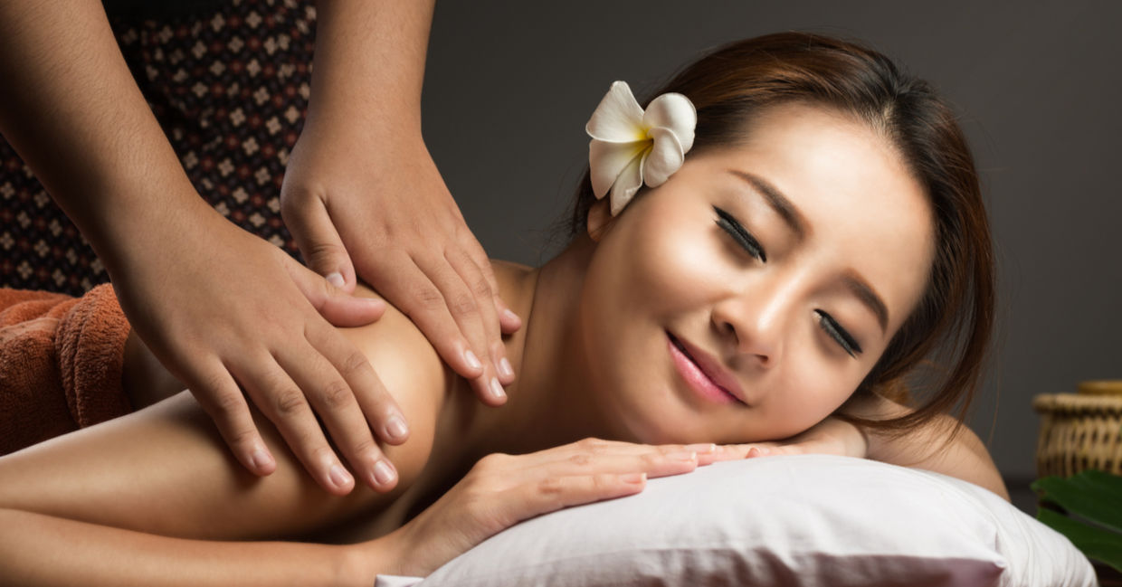 Woman getting a massage, a healthy habit from China. Woman getting a massage, a healthy habit from China.