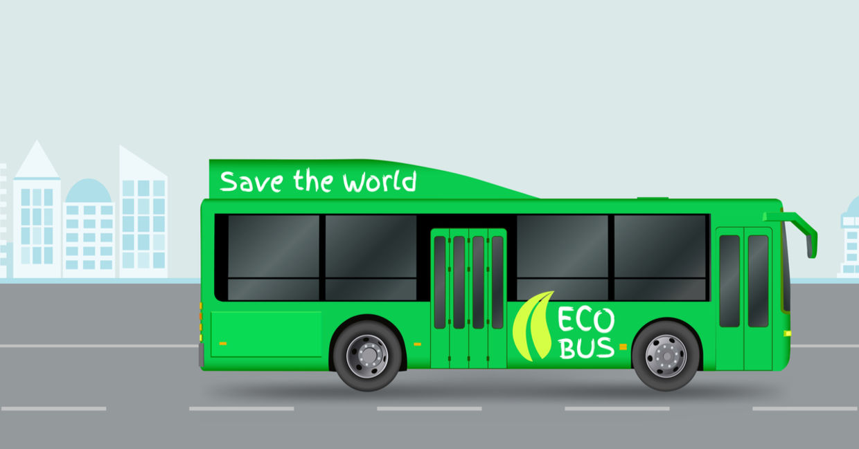 Eco-friendly bus. Eco-friendly bus.