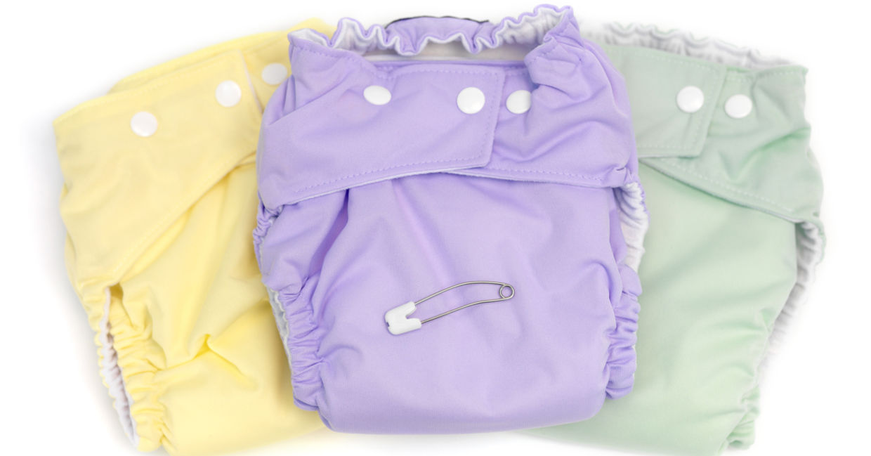 A set of modern cloth diapers A set of modern cloth diapers