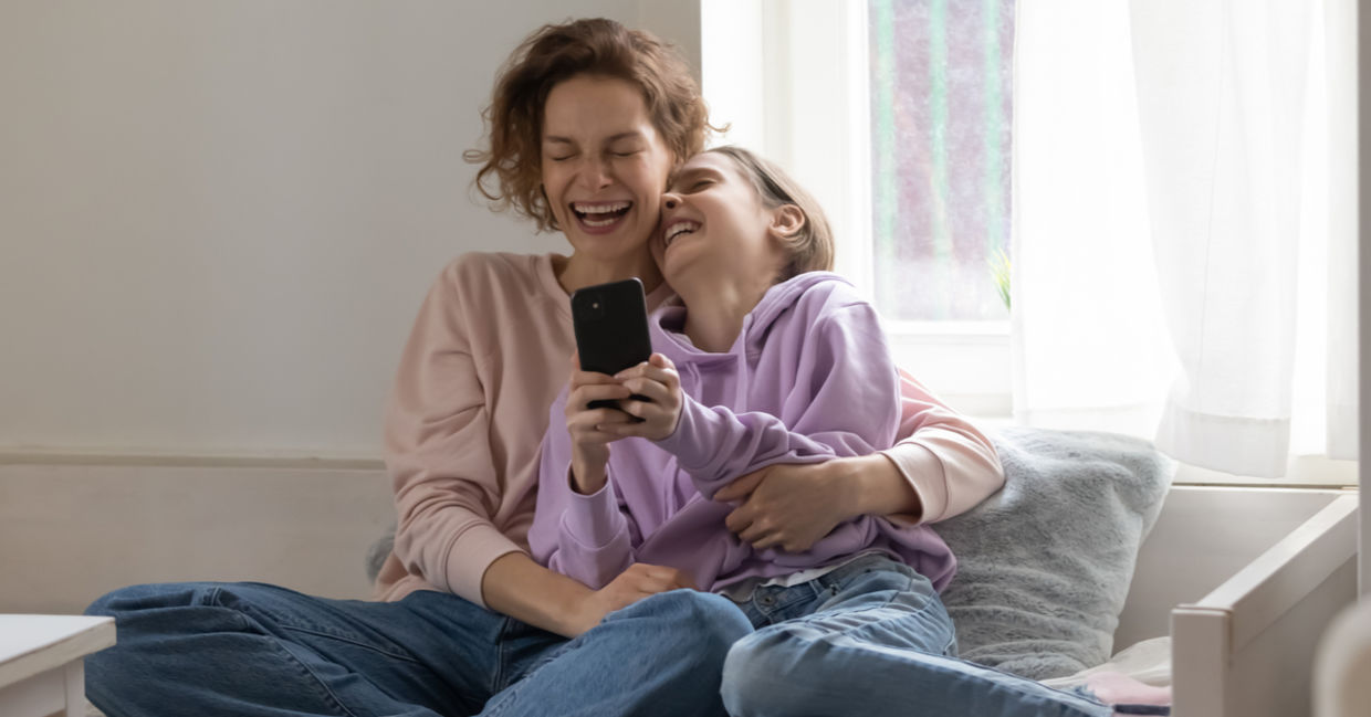 Mother and daughter with a healthy relationship. Mother and daughter with a healthy relationship.