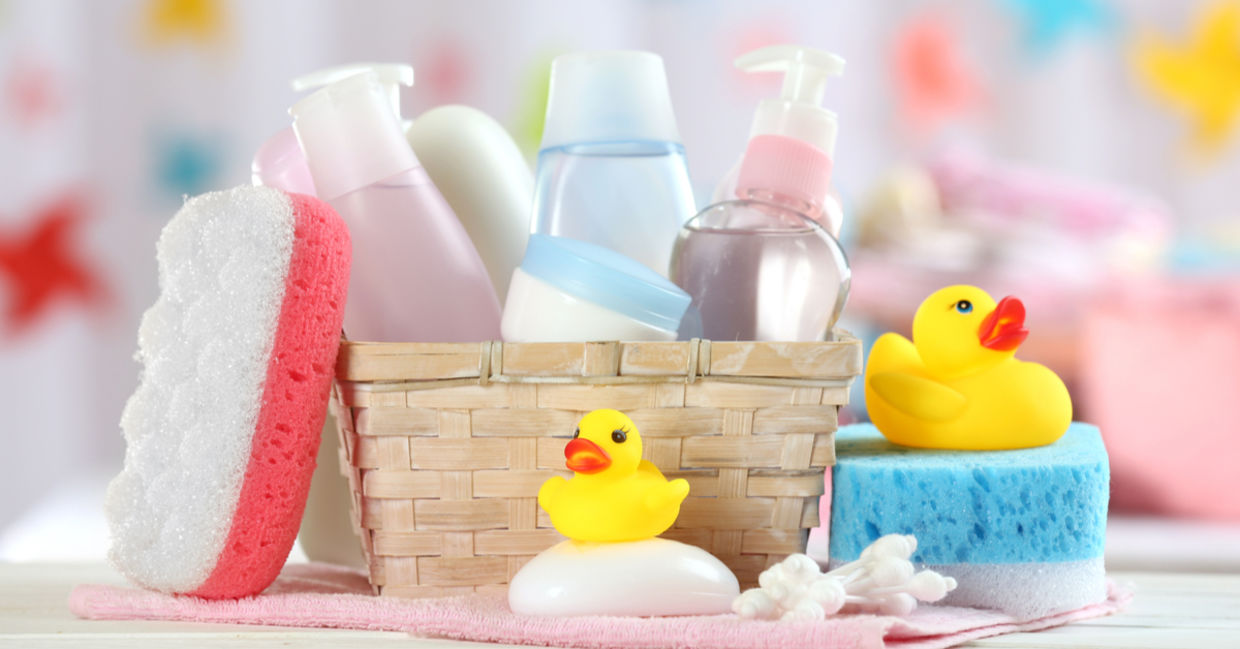 Baby bath care.