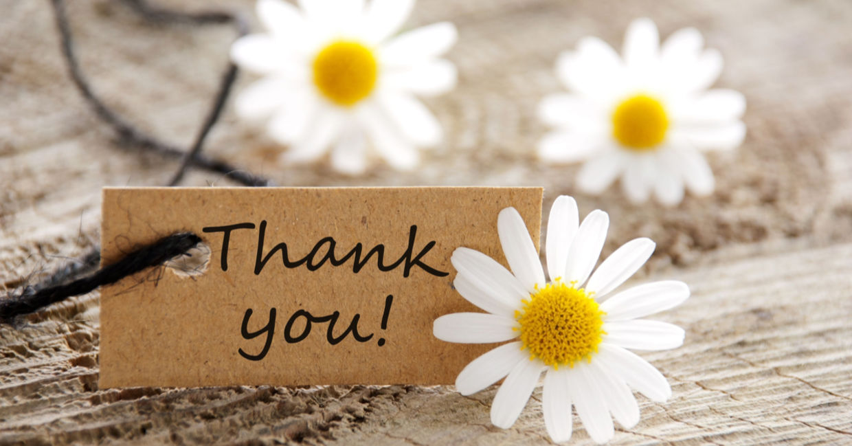 Say thank you.