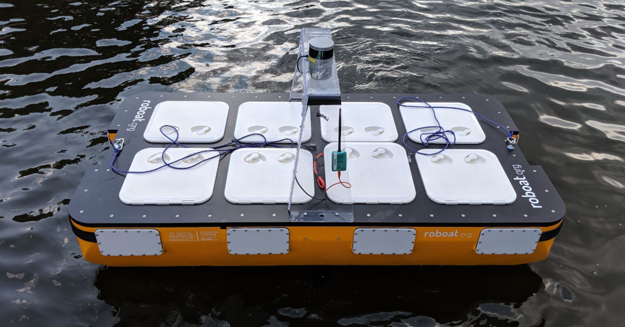 MIT's autonomous EV boat. MIT's autonomous EV boat.