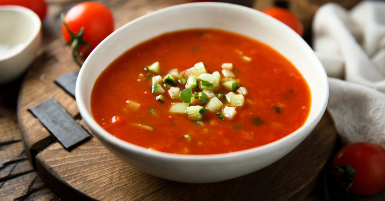 Healthy gazpacho hits the spot. Healthy gazpacho hits the spot.